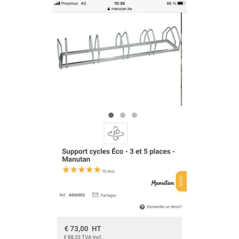 Porte vélos à fixer au sol