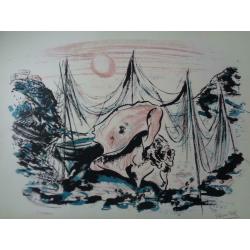 litho / gemengde techniek Frans Dille De Kinkhoorn uit 1957