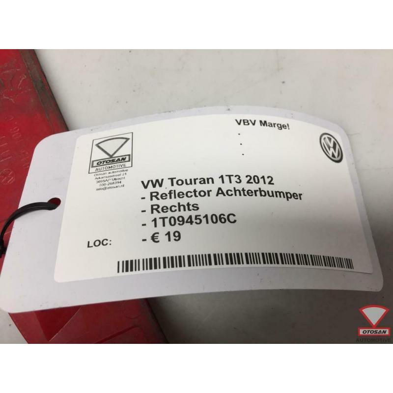 VW Touran 1T3 2012 Reflector Achter Rechts 1T0945106C
