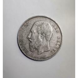 5 Francs 1876 Belgique Léopold II - Argent