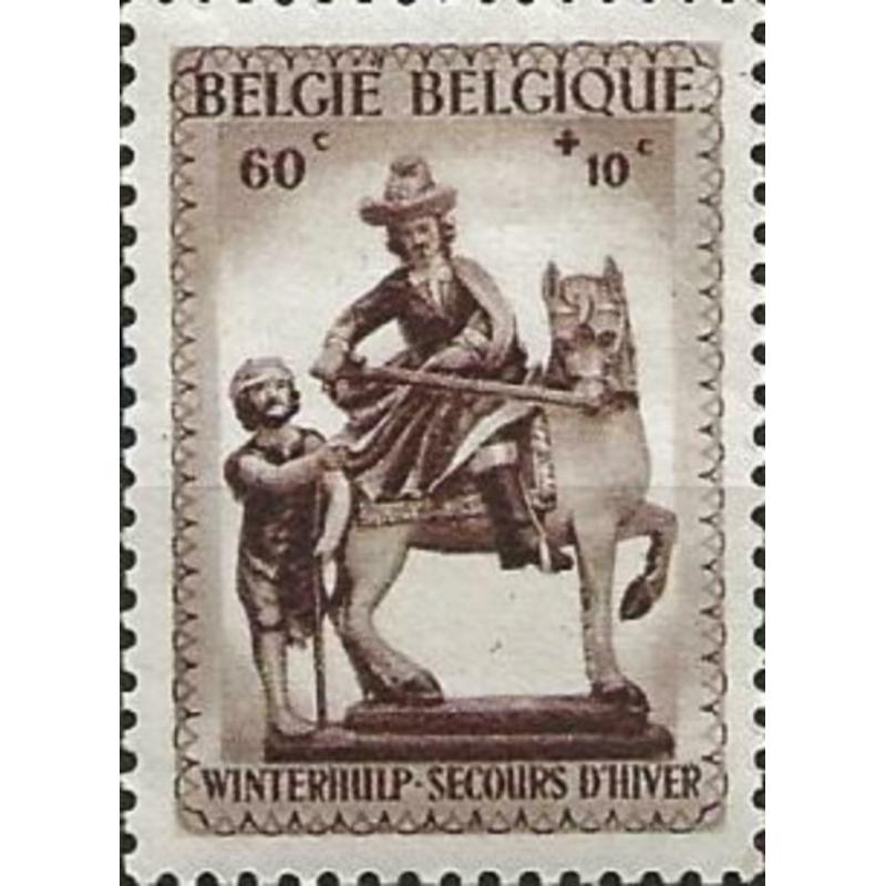 Zegel OBP 586 xx 3e winterhulp 'Sint-Maarten' 60c+10c 1941 C