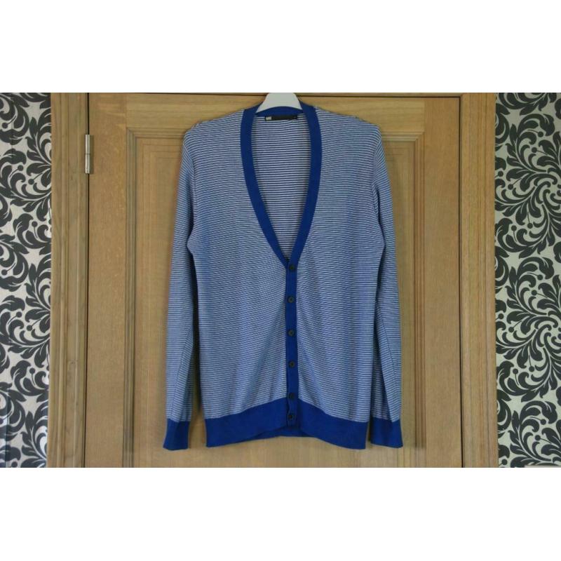 GILET WE taille large rayé bleu
