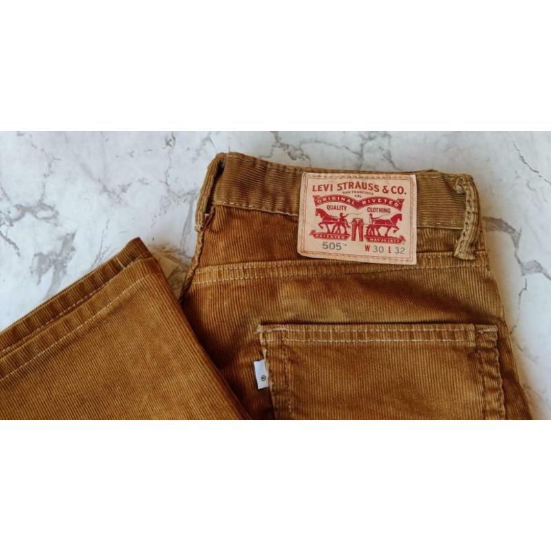 Levi's Strauss & Co 505 ribfluweel: okergeel W30 L32