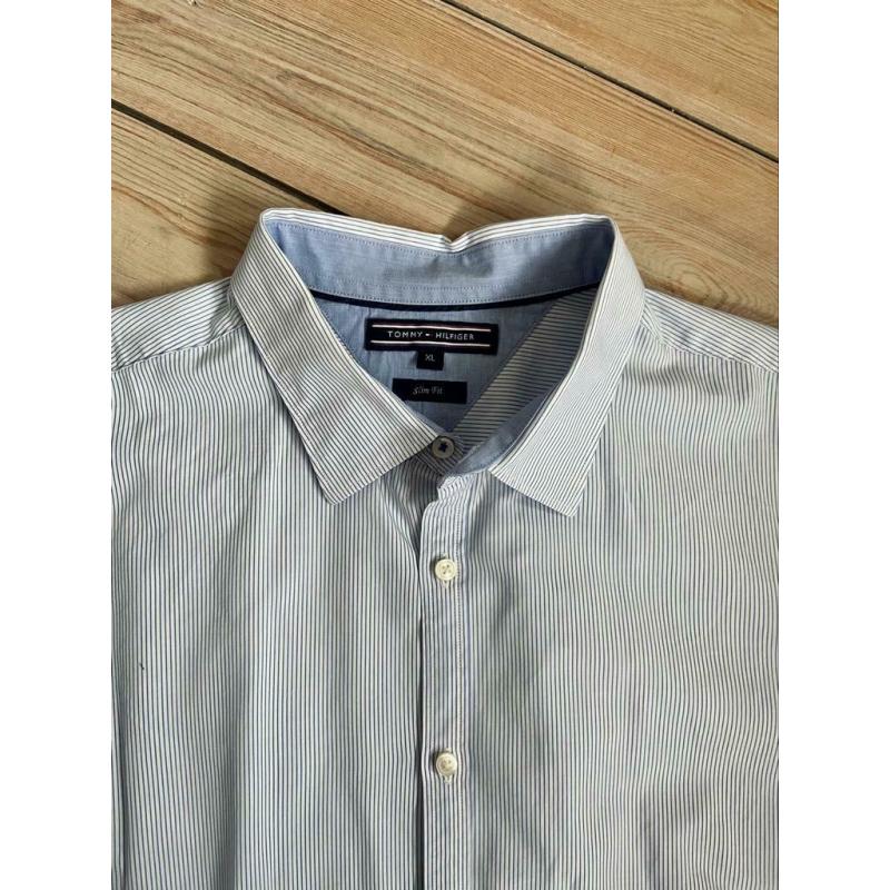 Tommy Hilfiger chemise rayée bleue taille XL