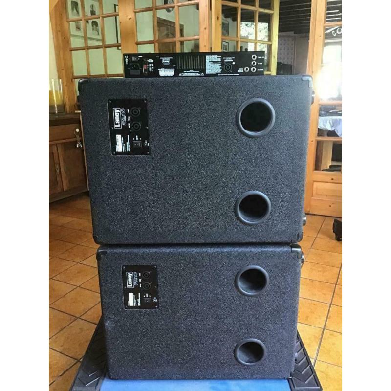 Laney R500H basversterker + 3 luidsprekerkasten